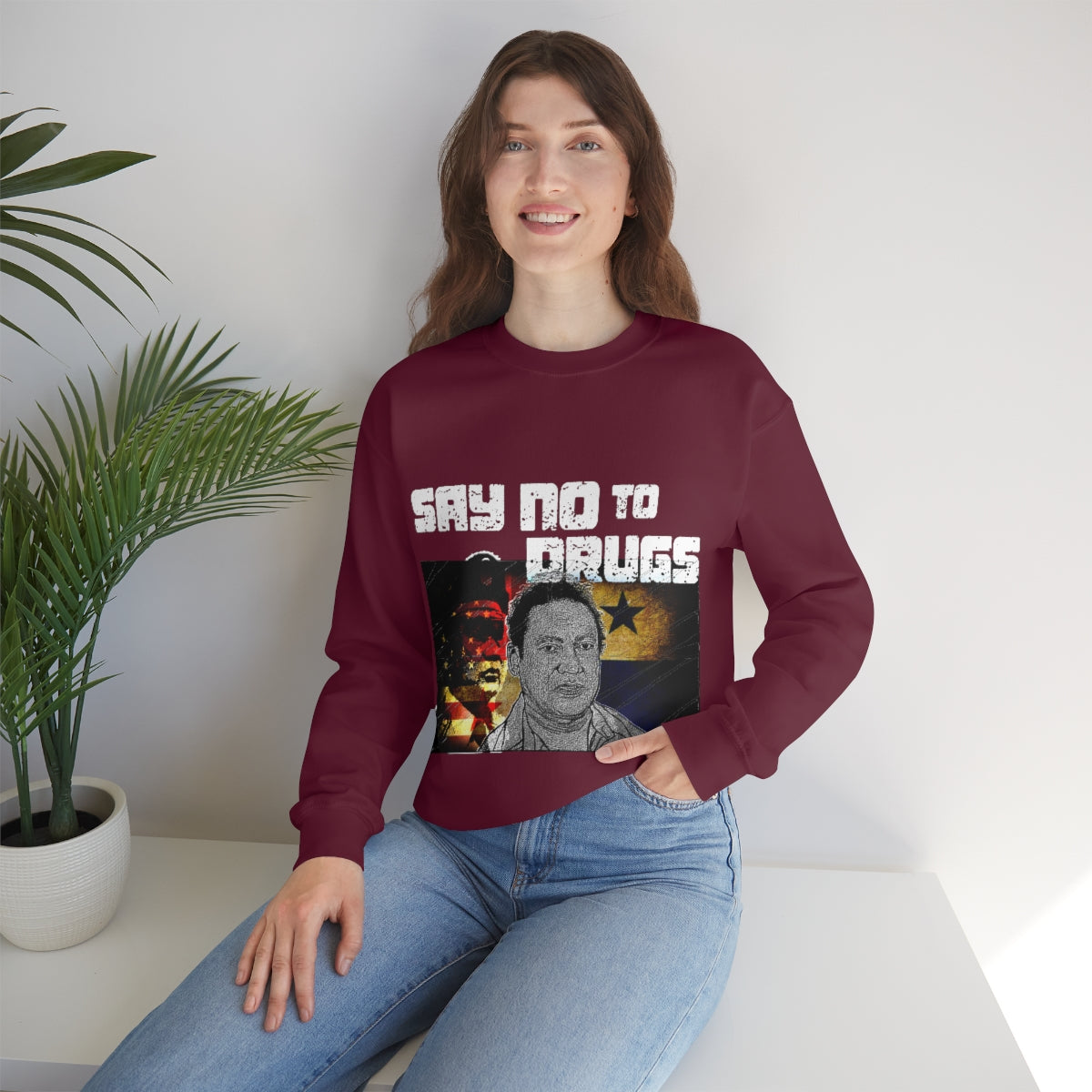 Manuel Noriega Say No To Drugs Unisex Crewneck Sweatshirt - Bachi Apparel