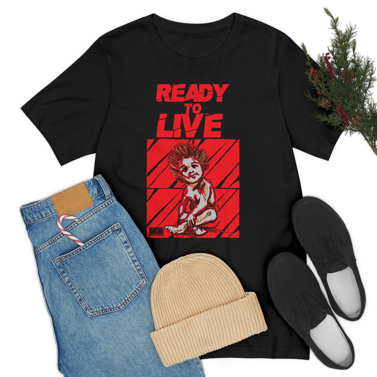 Unisex T-shirt Ready To Live In Red