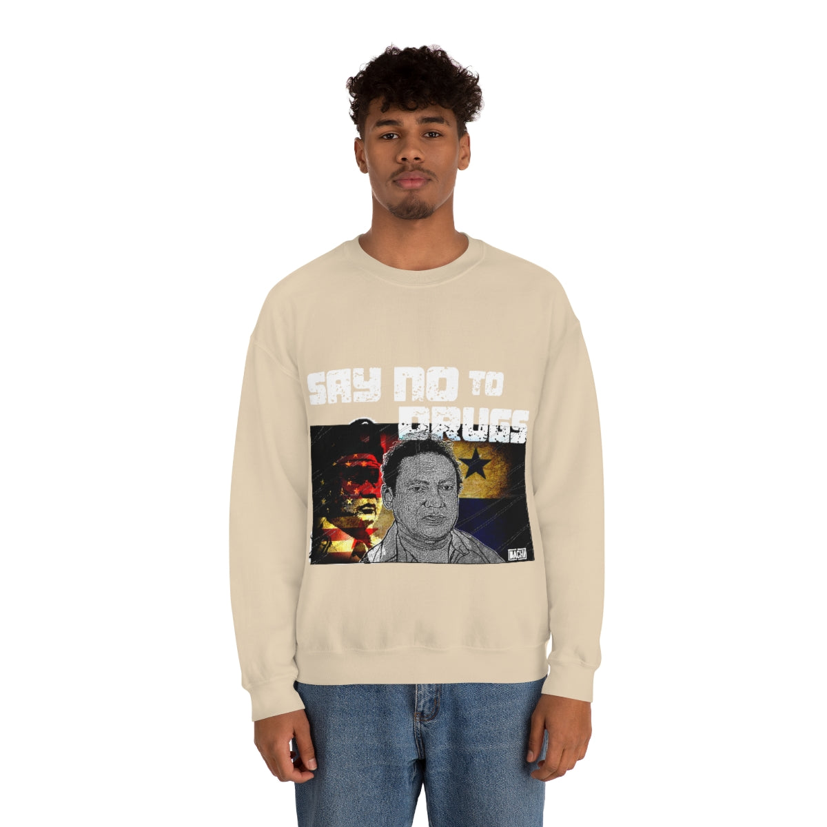 Manuel Noriega Say No To Drugs Unisex Crewneck Sweatshirt - Bachi Apparel