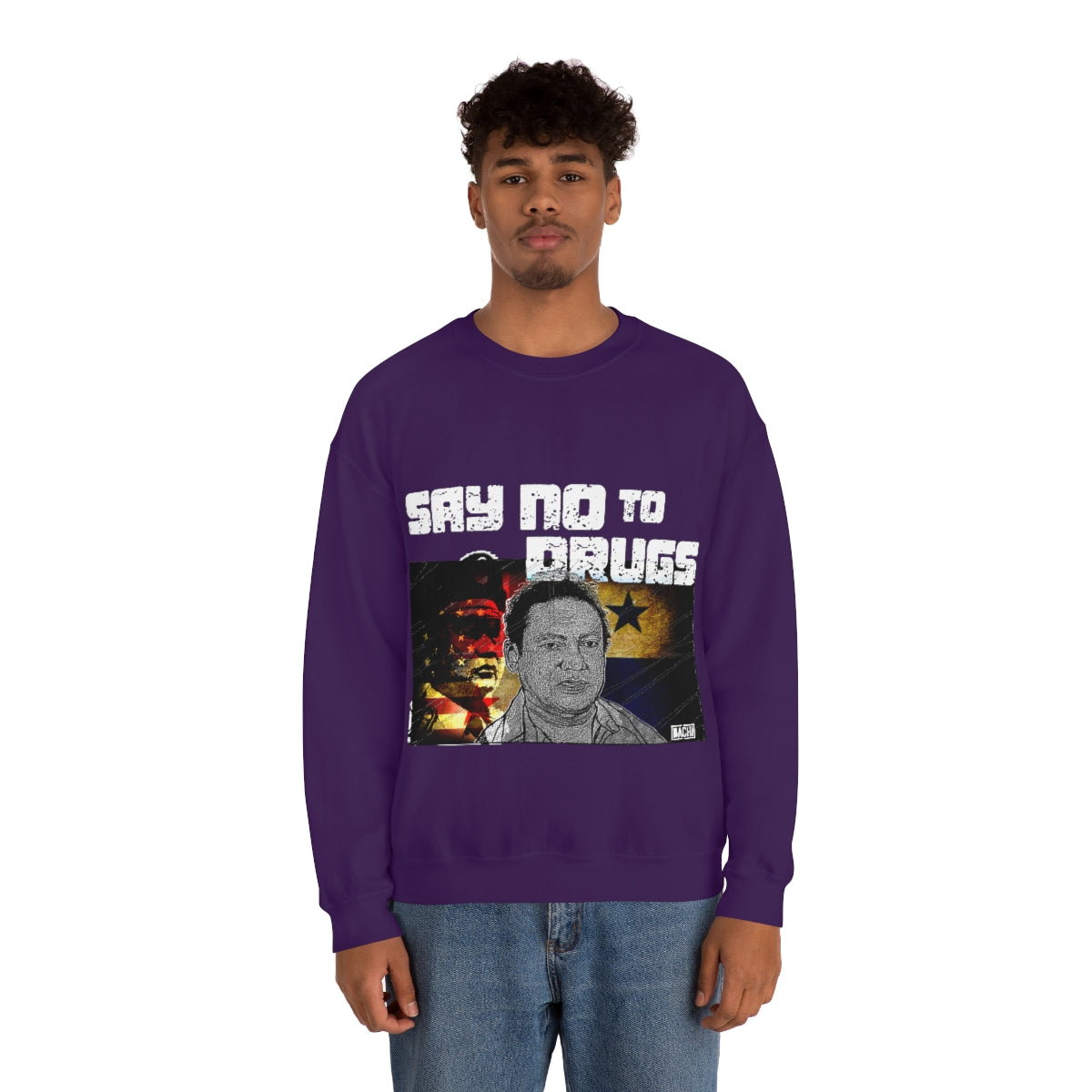 Manuel Noriega Say No To Drugs Unisex Crewneck Sweatshirt - Bachi Apparel