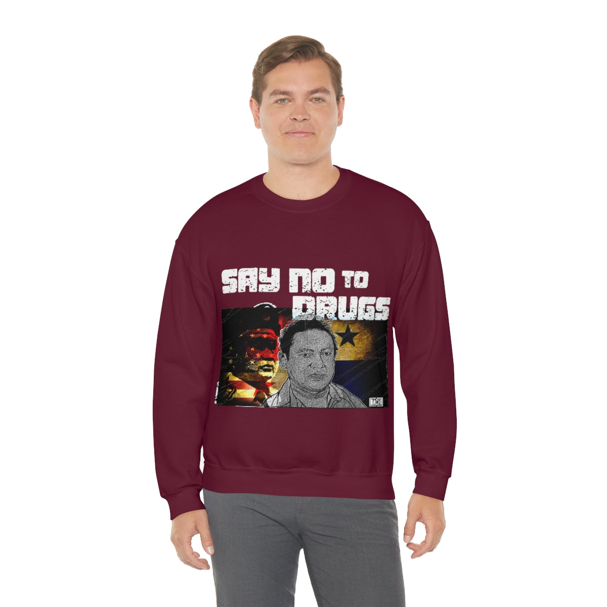 Manuel Noriega Say No To Drugs Unisex Crewneck Sweatshirt - Bachi Apparel