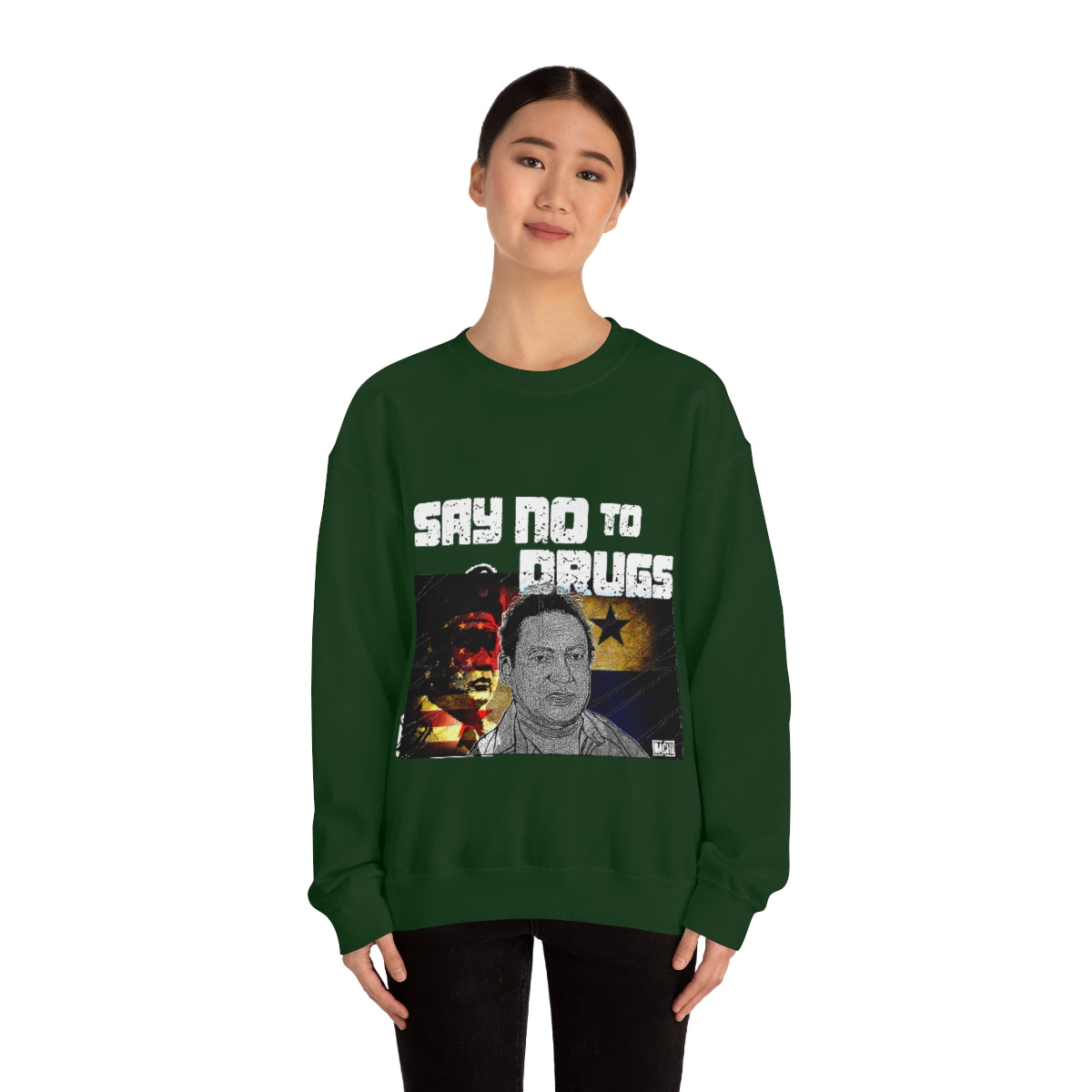Manuel Noriega Say No To Drugs Unisex Crewneck Sweatshirt - Bachi Apparel