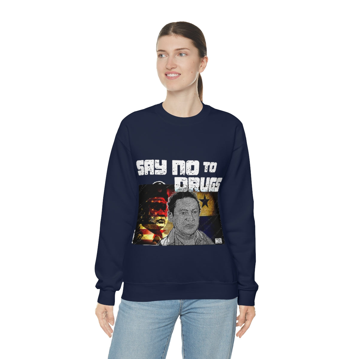 Manuel Noriega Say No To Drugs Unisex Crewneck Sweatshirt - Bachi Apparel
