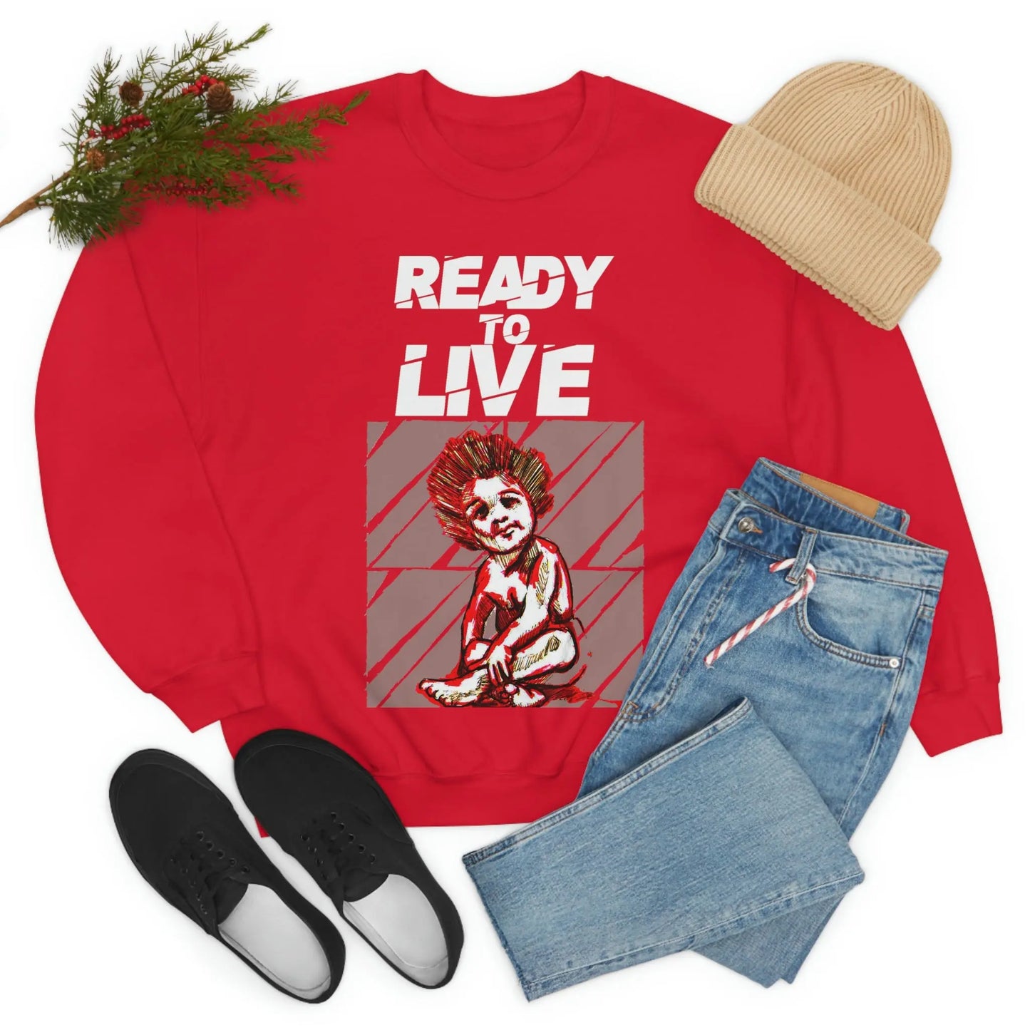 Unisex Sweater Ready to Live Printify