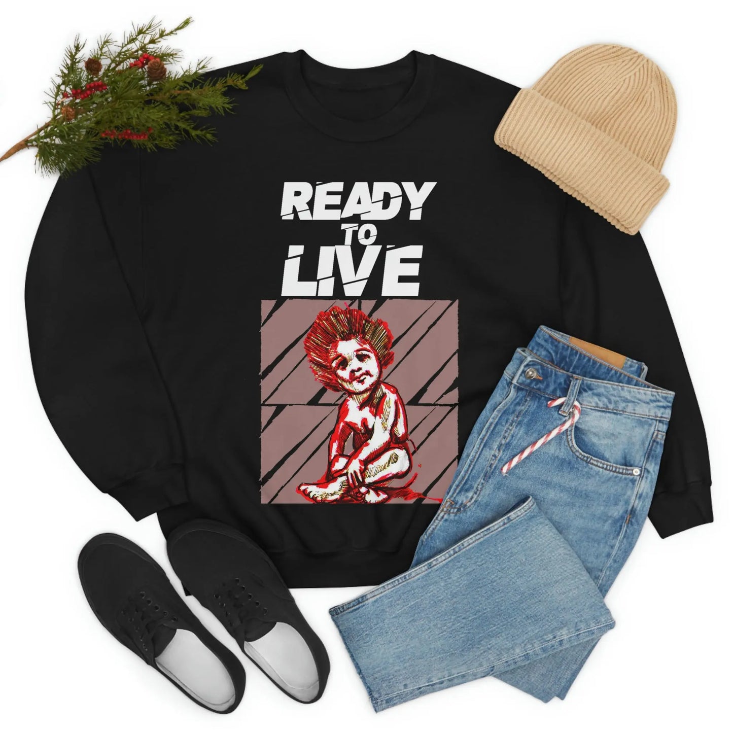 Unisex Sweater Ready to Live Printify