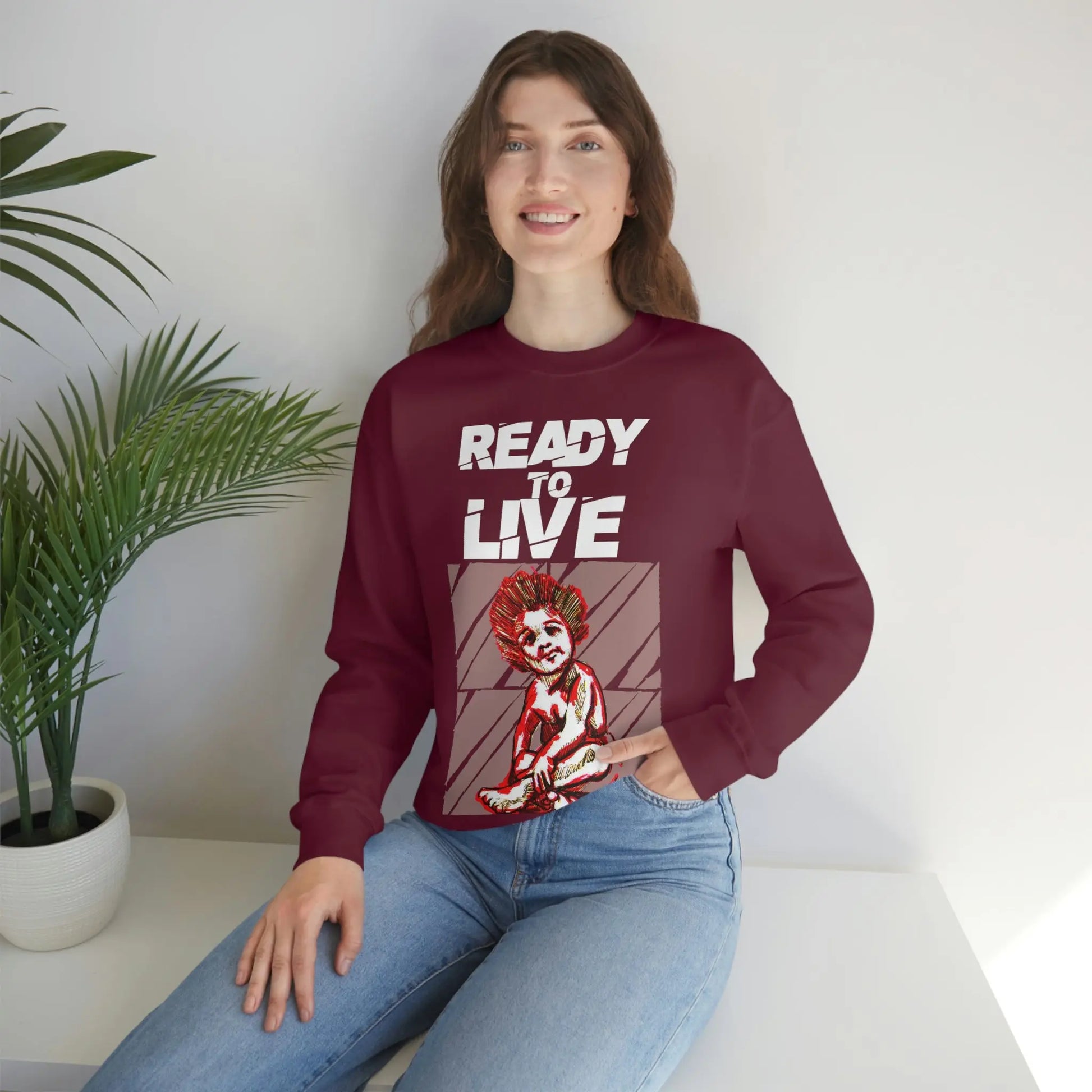 Unisex Sweater Ready to Live Printify