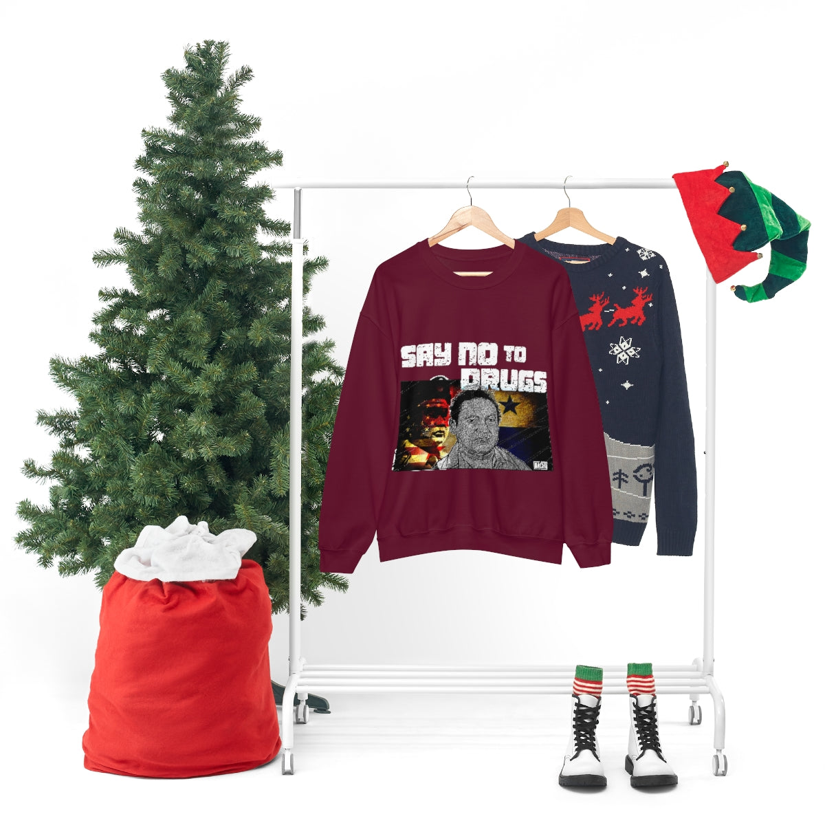 Manuel Noriega Say No To Drugs Unisex Crewneck Sweatshirt - Bachi Apparel
