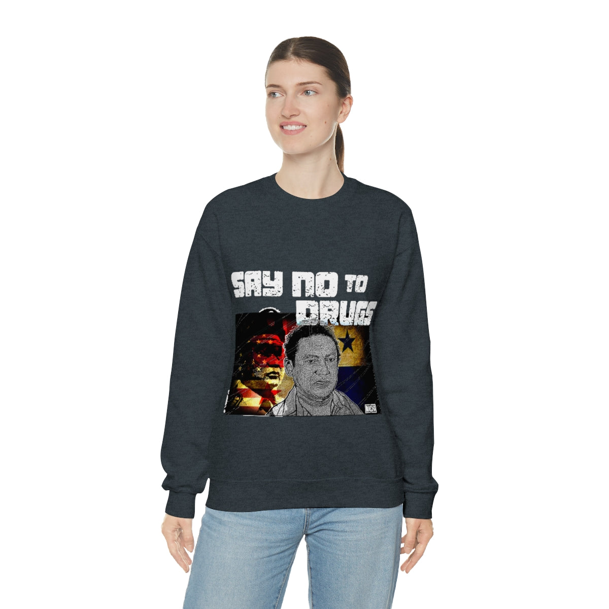 Manuel Noriega Say No To Drugs Unisex Crewneck Sweatshirt - Bachi Apparel