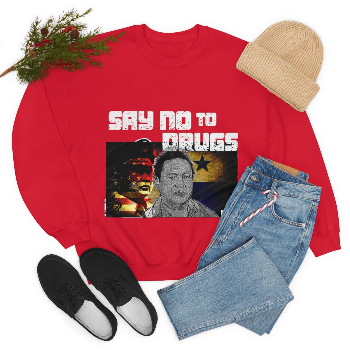 Manuel Noriega Say No To Drugs Unisex Crewneck Sweatshirt - Bachi Apparel