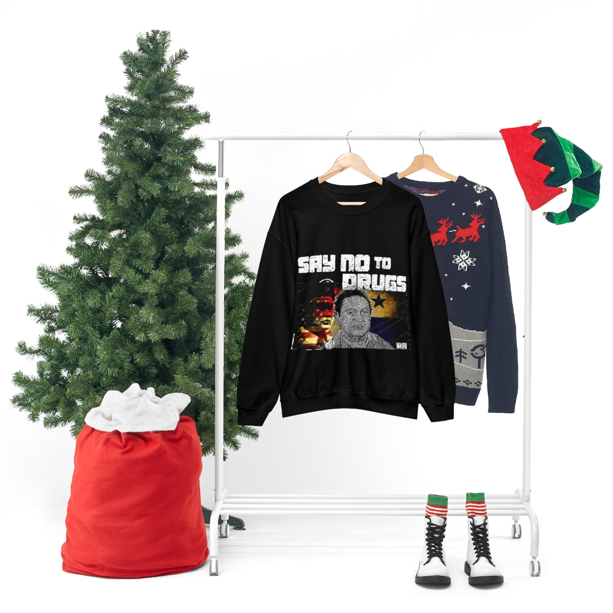 Manuel Noriega Say No To Drugs Unisex Crewneck Sweatshirt - Bachi Apparel
