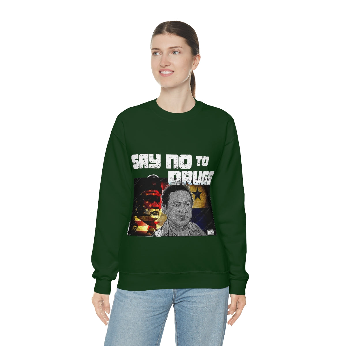 Manuel Noriega Say No To Drugs Unisex Crewneck Sweatshirt - Bachi Apparel