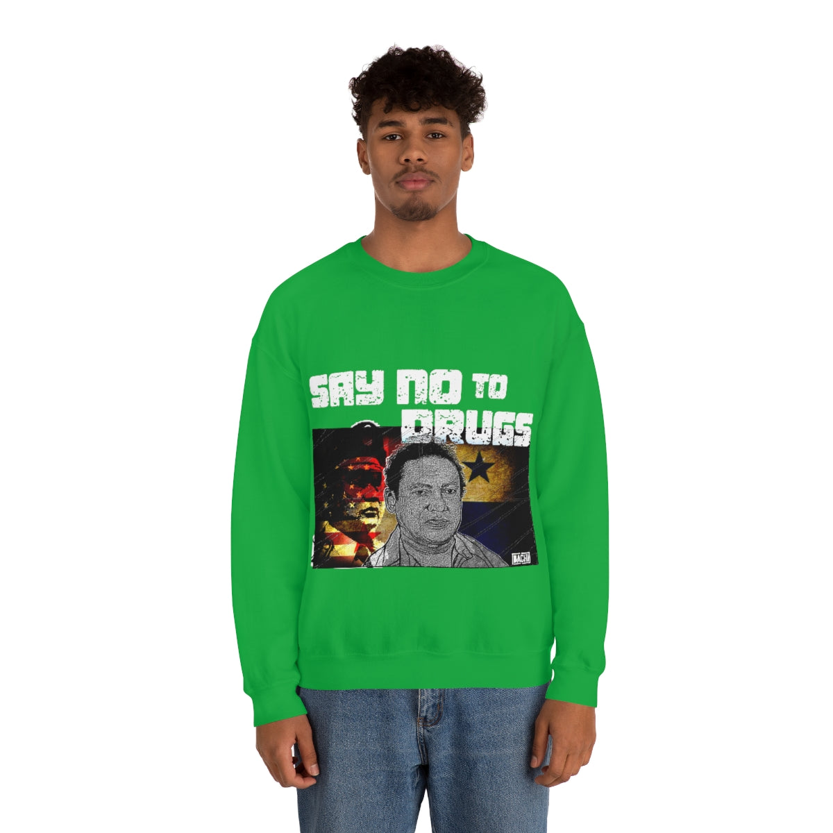 Manuel Noriega Say No To Drugs Unisex Crewneck Sweatshirt - Bachi Apparel