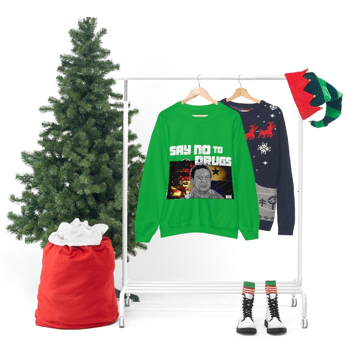 Manuel Noriega Say No To Drugs Unisex Crewneck Sweatshirt - Bachi Apparel