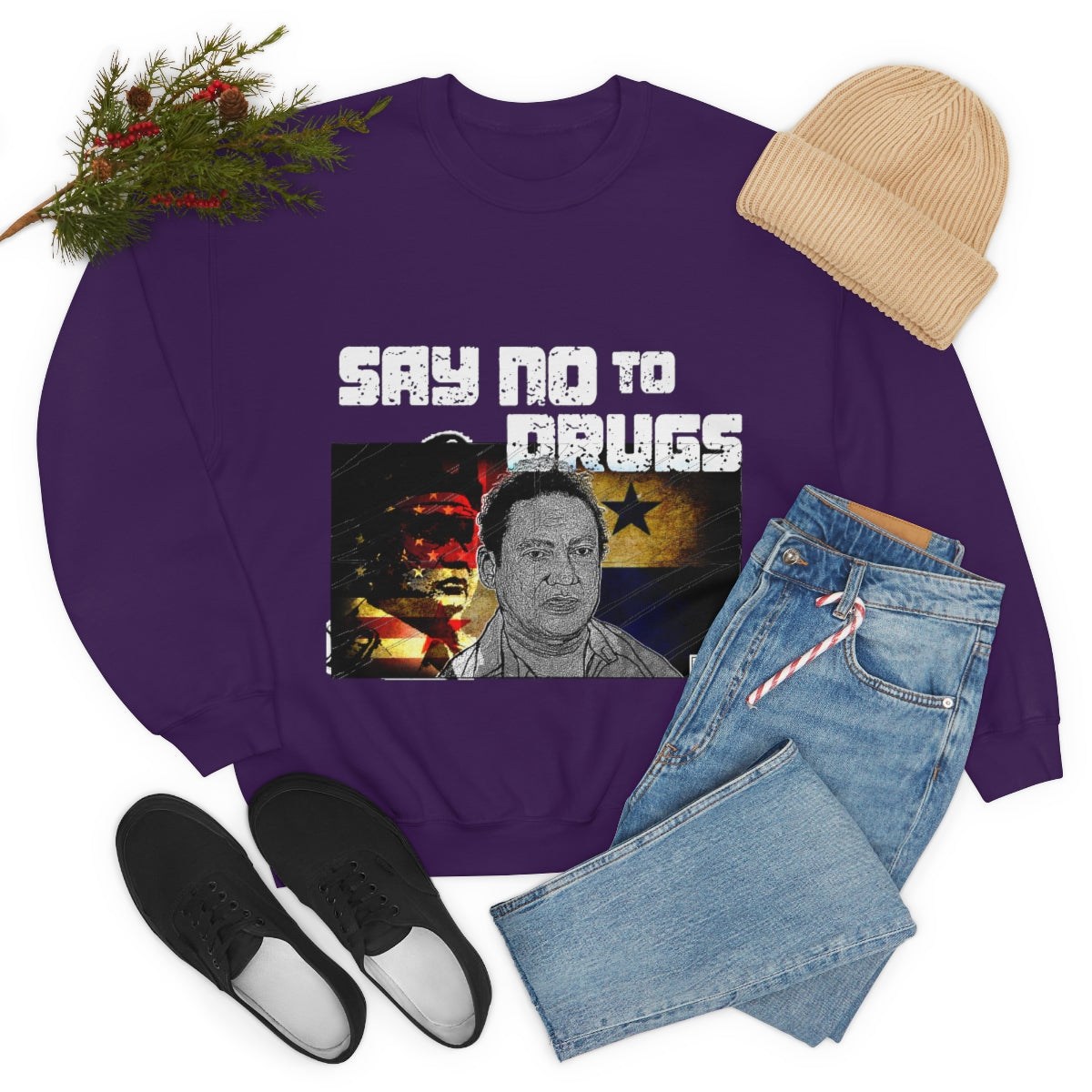 Manuel Noriega Say No To Drugs Unisex Crewneck Sweatshirt - Bachi Apparel