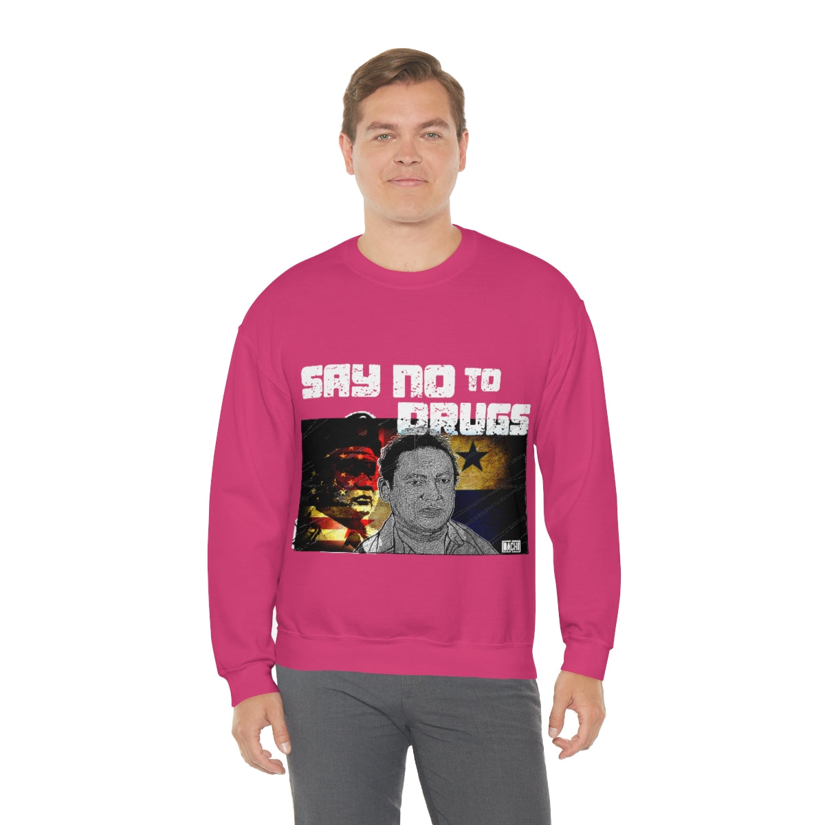 Manuel Noriega Say No To Drugs Unisex Crewneck Sweatshirt - Bachi Apparel