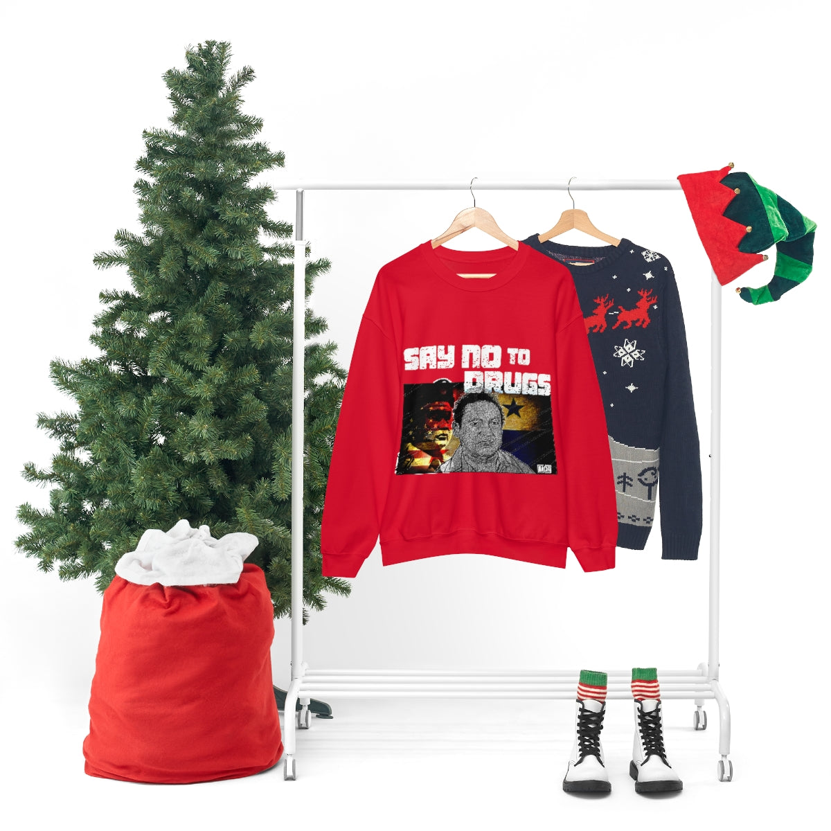 Manuel Noriega Say No To Drugs Unisex Crewneck Sweatshirt - Bachi Apparel