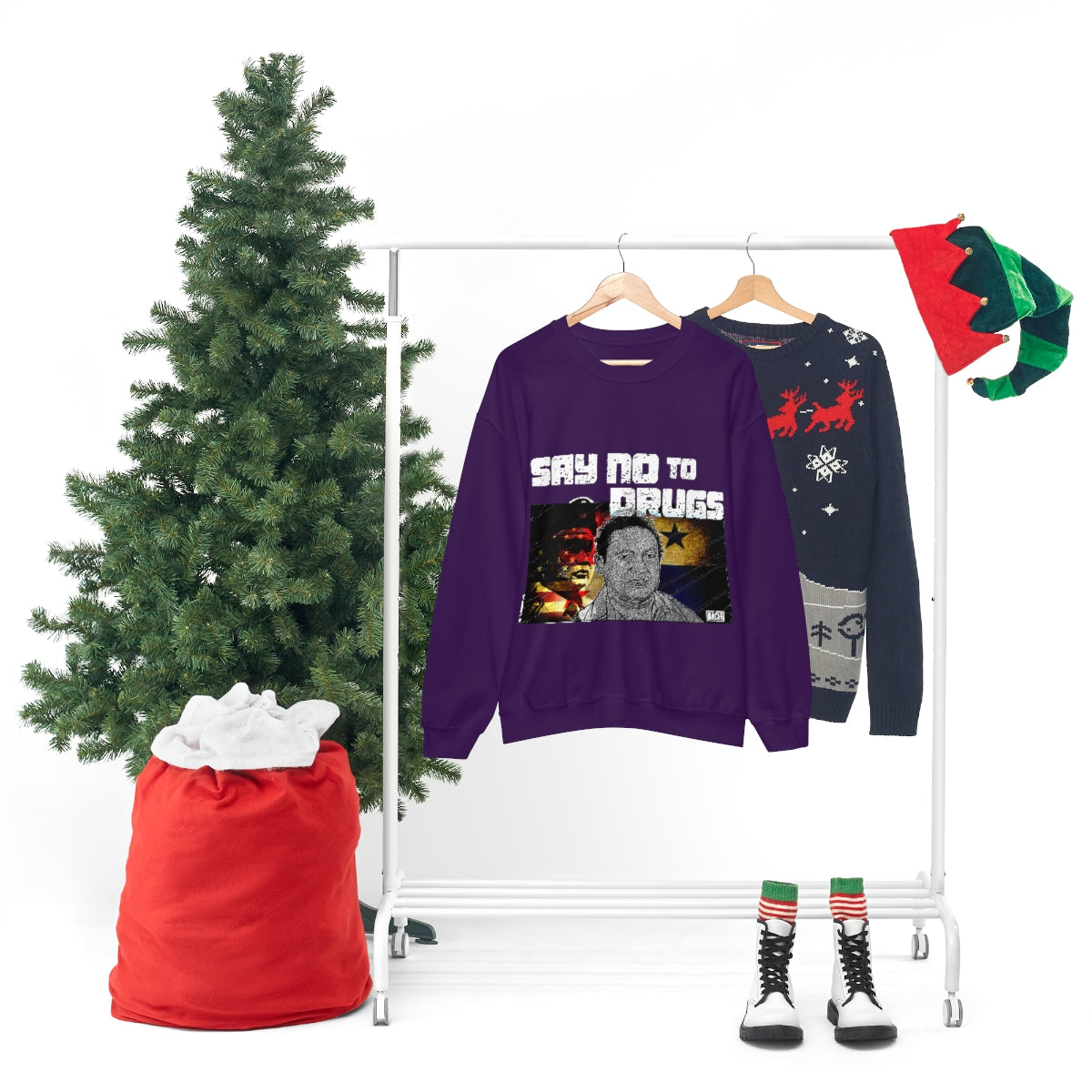 Manuel Noriega Say No To Drugs Unisex Crewneck Sweatshirt - Bachi Apparel