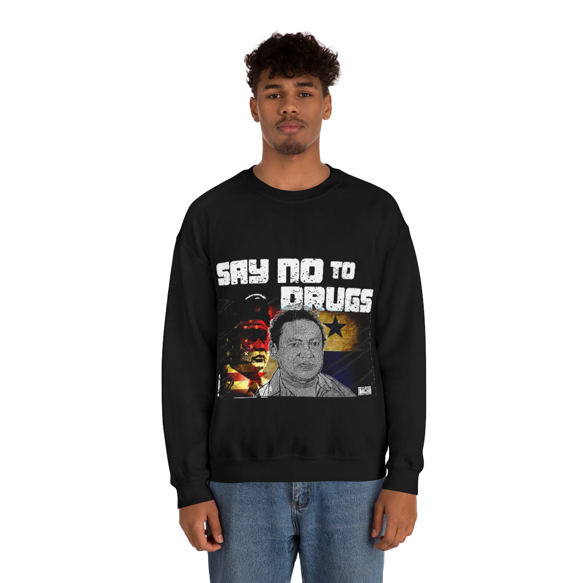 Manuel Noriega Say No To Drugs Unisex Crewneck Sweatshirt - Bachi Apparel