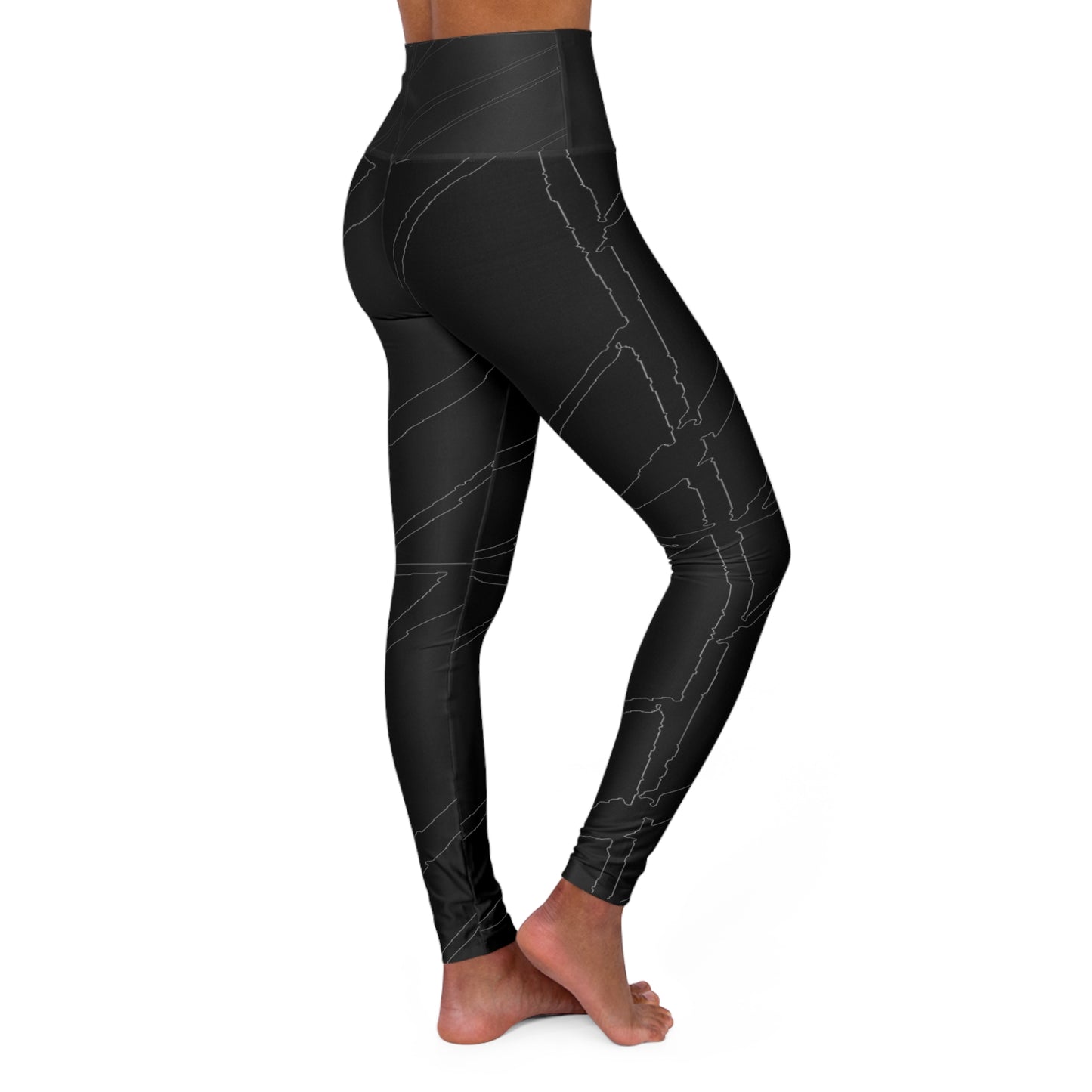 Women's High Waisted Yoga Leggings Bachi Black Fade