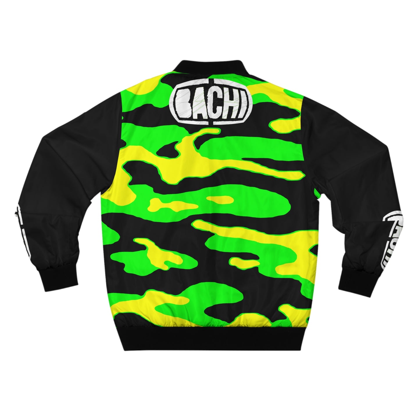 Men's Camo Green Black Bomber Jacket