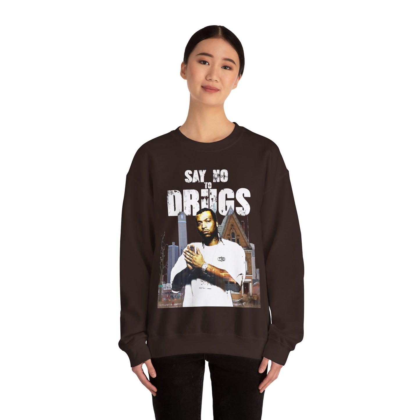 Unisex Crewneck Sweatshirt Big Meech BMF Say No To Drugs