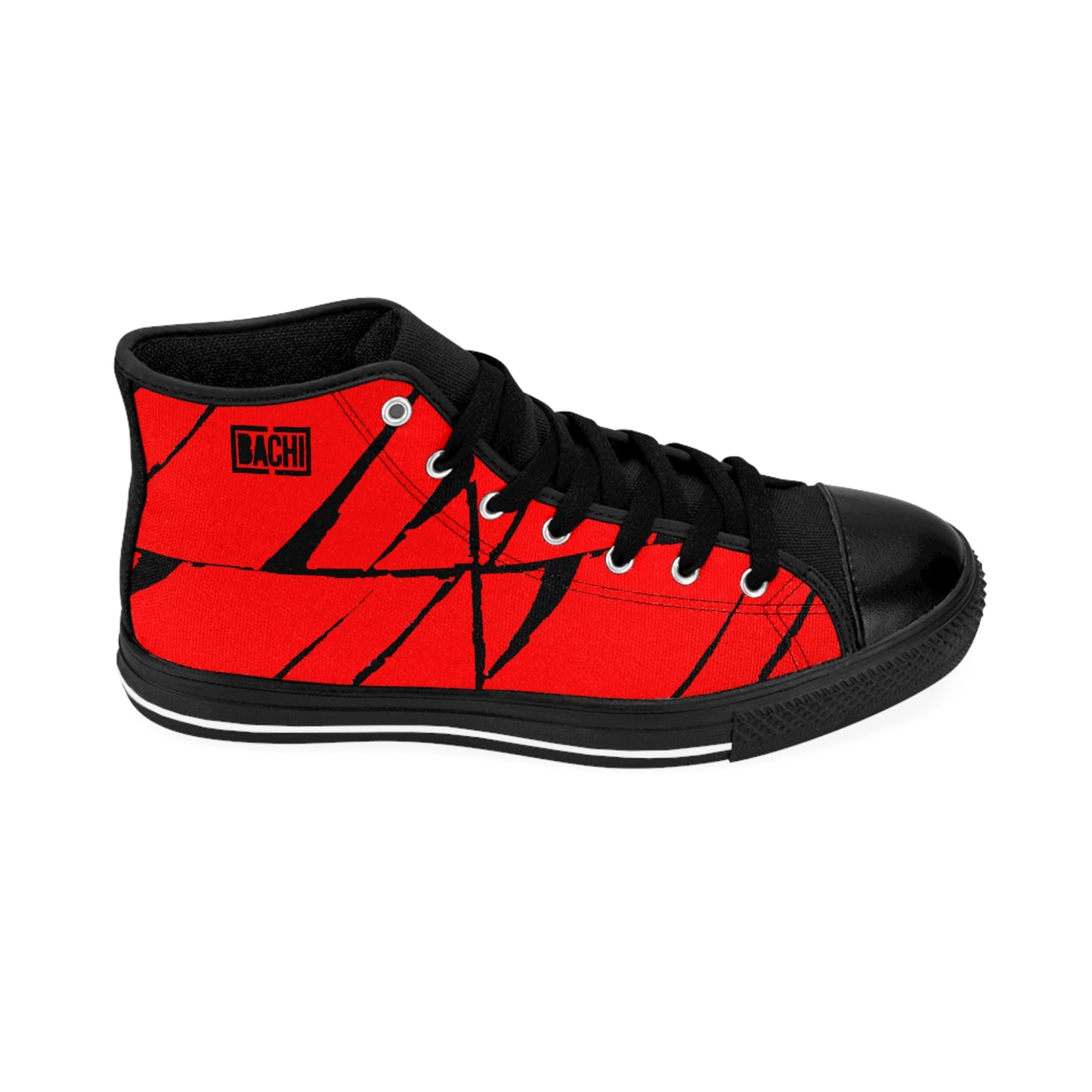 Men's High-Top Sneakers Bachi Red Squares