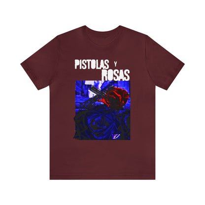 Unisex T-Shirt Pistola Y Rosas