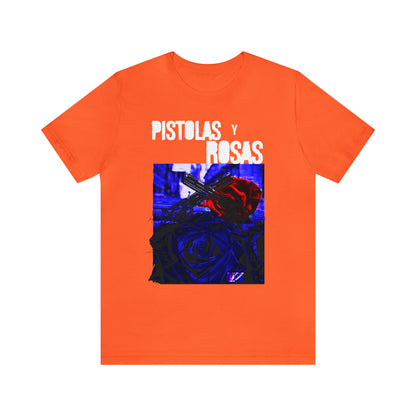 Unisex T-Shirt Pistola Y Rosas