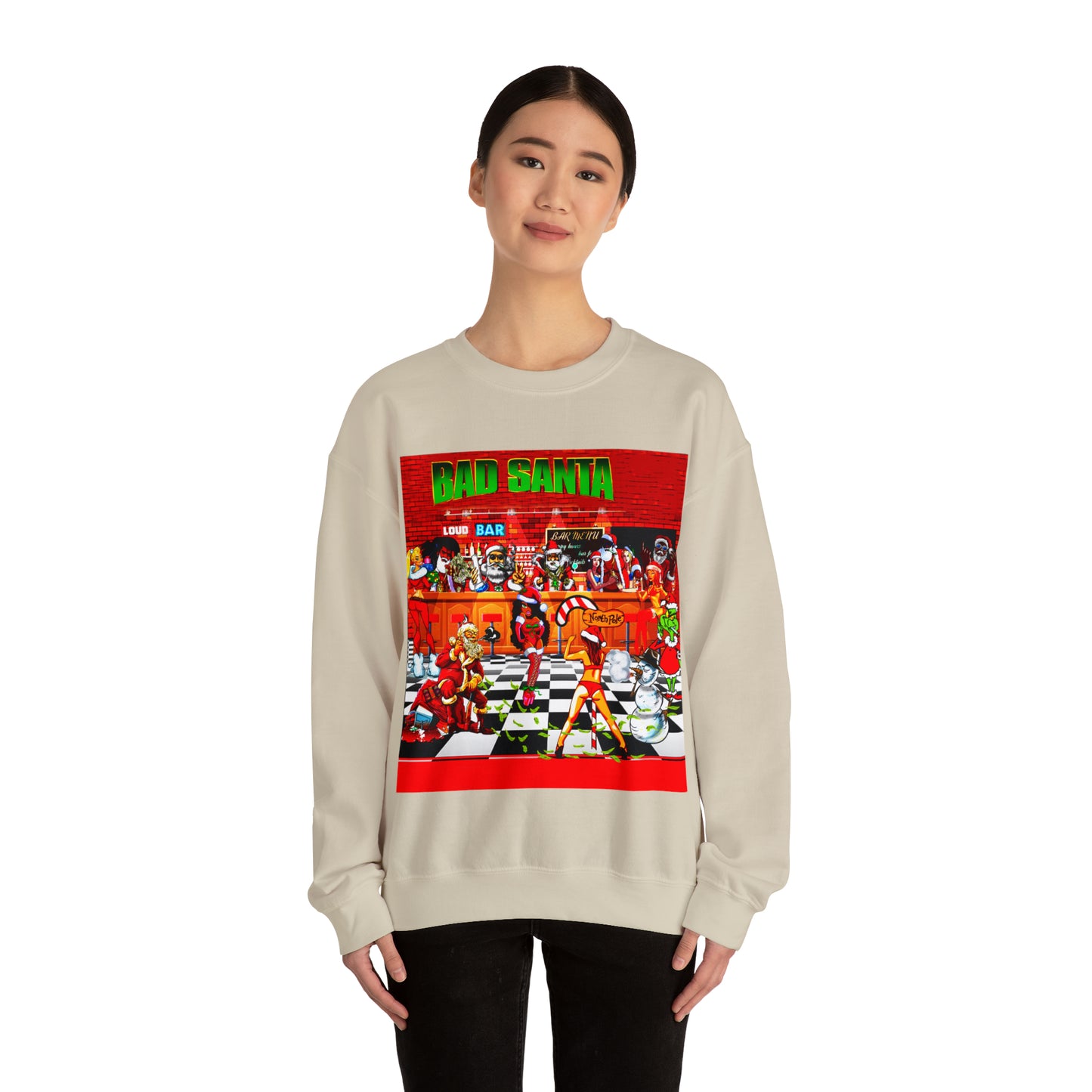 Unisex Sweatshirt Bad Santa with strippers Christmas