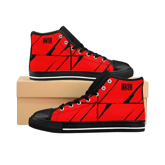 Men's High-Top Sneakers Bachi Red Squares