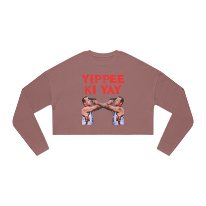 Women's Crop Sweatshirt Yippee Ki Yay Ugly Christmas