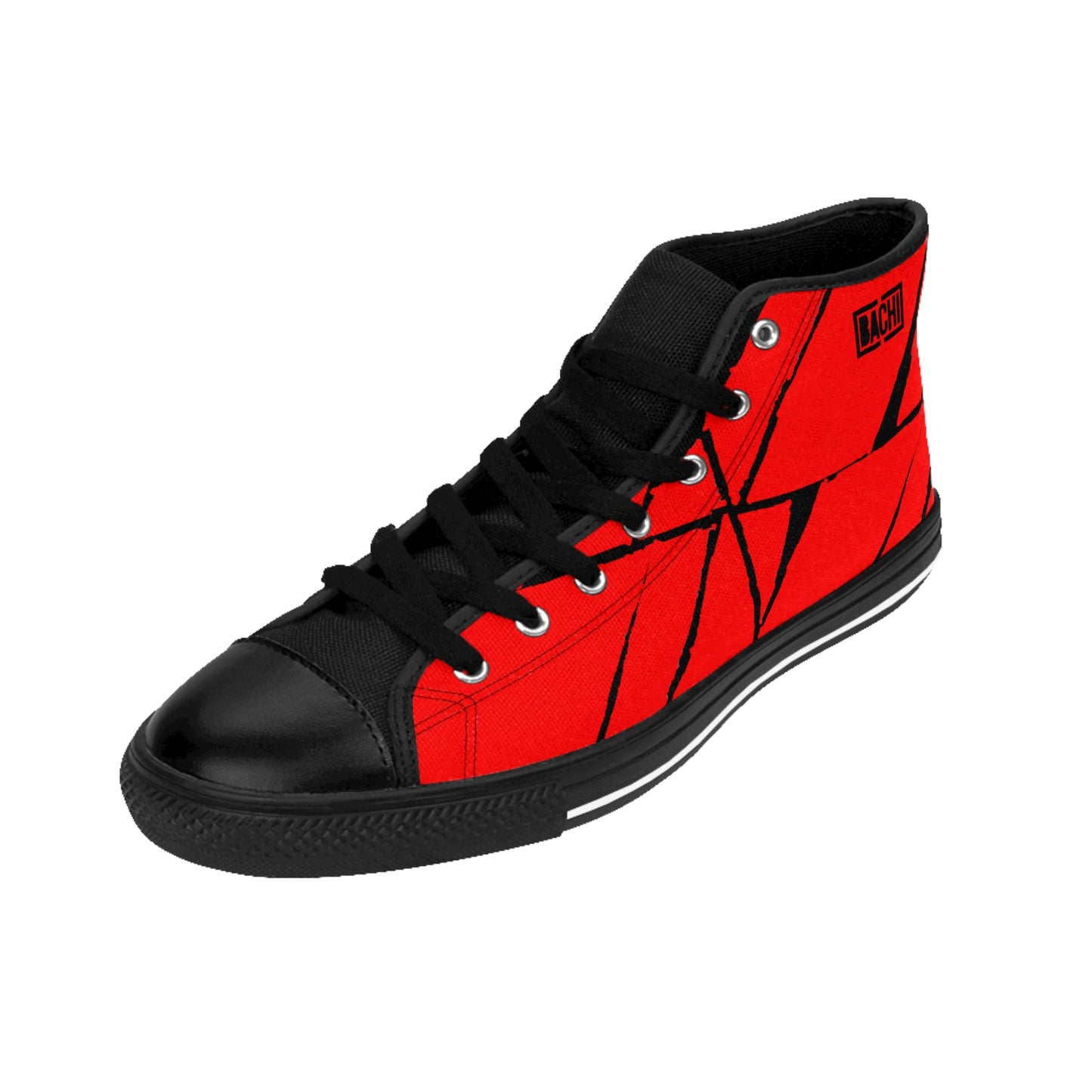 Men's High-Top Sneakers Bachi Red Squares