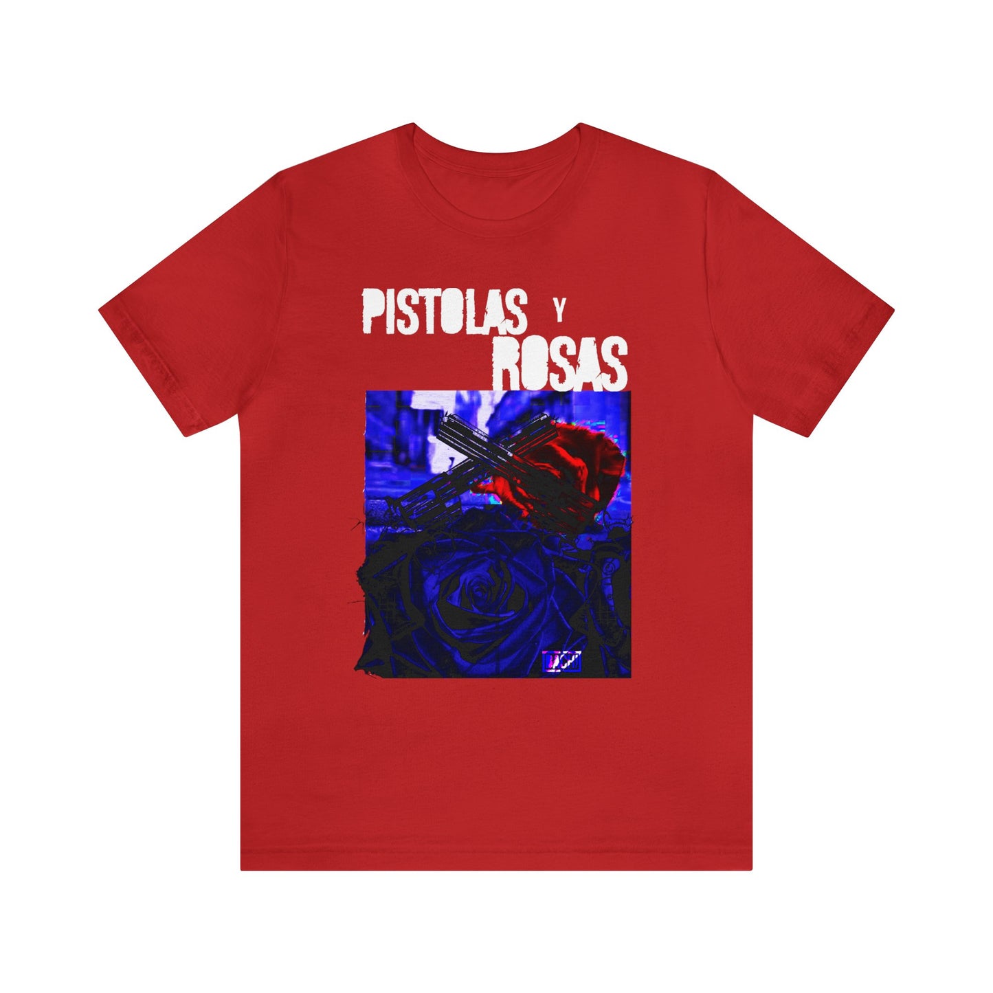 Unisex T-Shirt Pistola Y Rosas