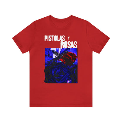 Unisex T-Shirt Pistola Y Rosas