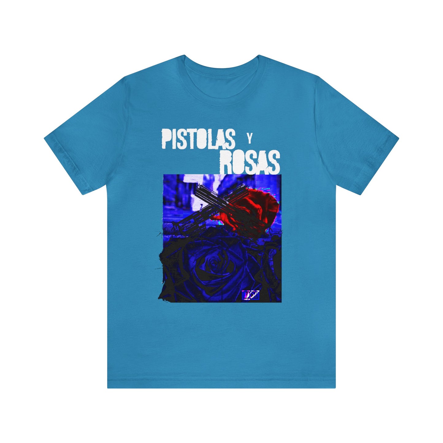 Unisex T-Shirt Pistola Y Rosas