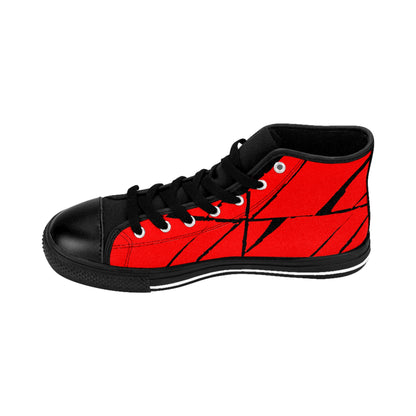 Men's High-Top Sneakers Bachi Red Squares