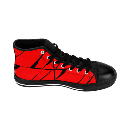 Men's High-Top Sneakers Bachi Red Squares