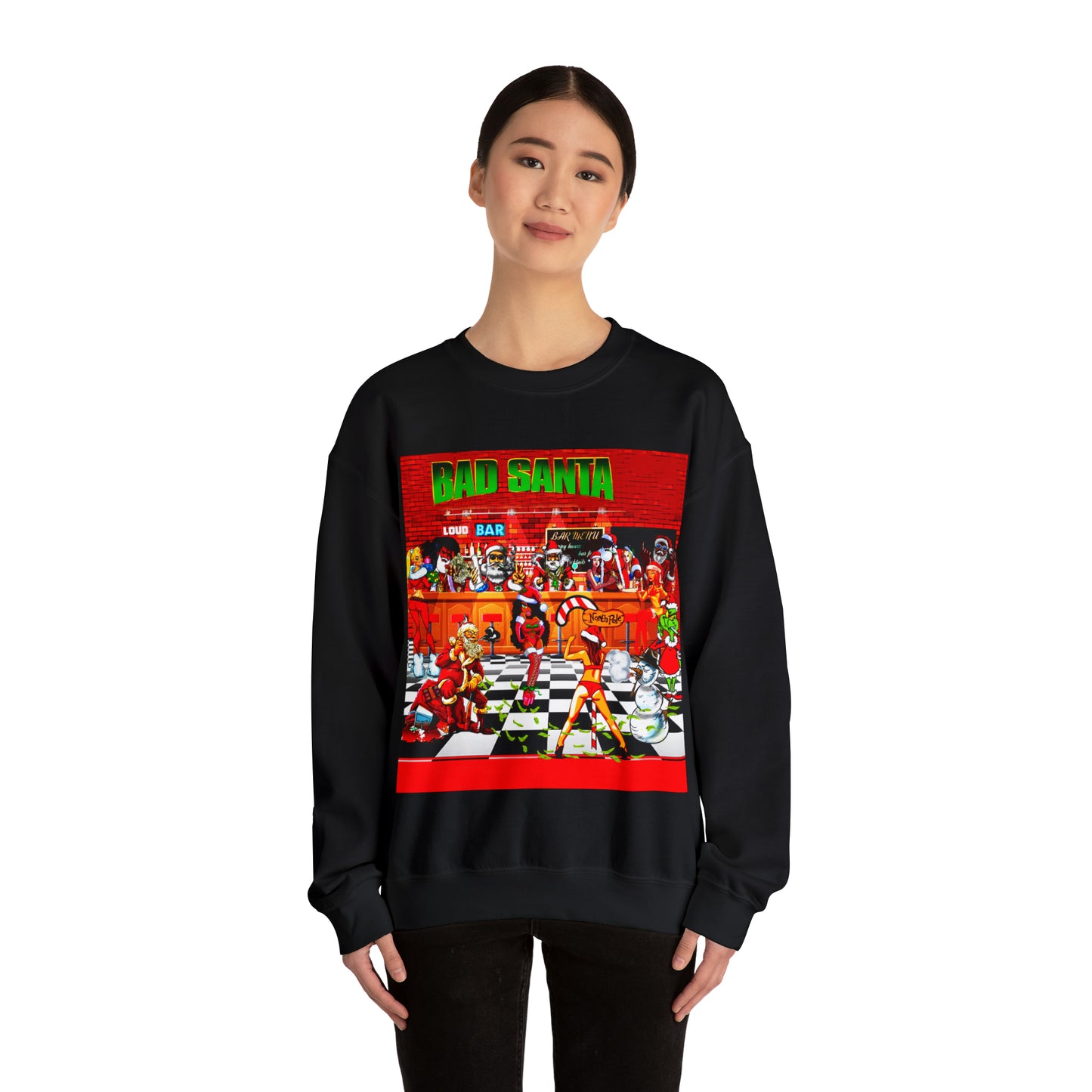 Unisex Sweatshirt Bad Santa with strippers Christmas