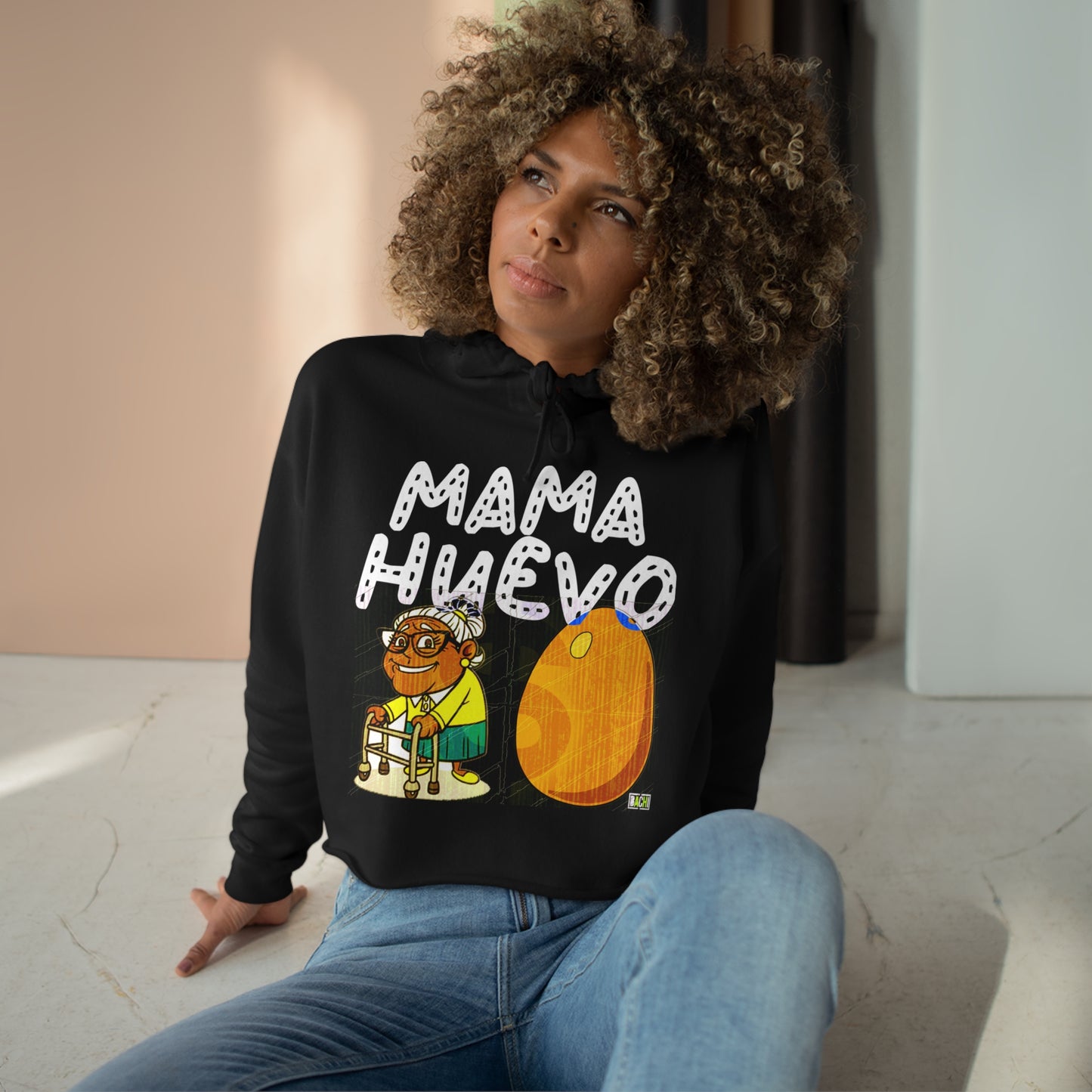 Women's Crop Hoodie Bachi Mama Huevo