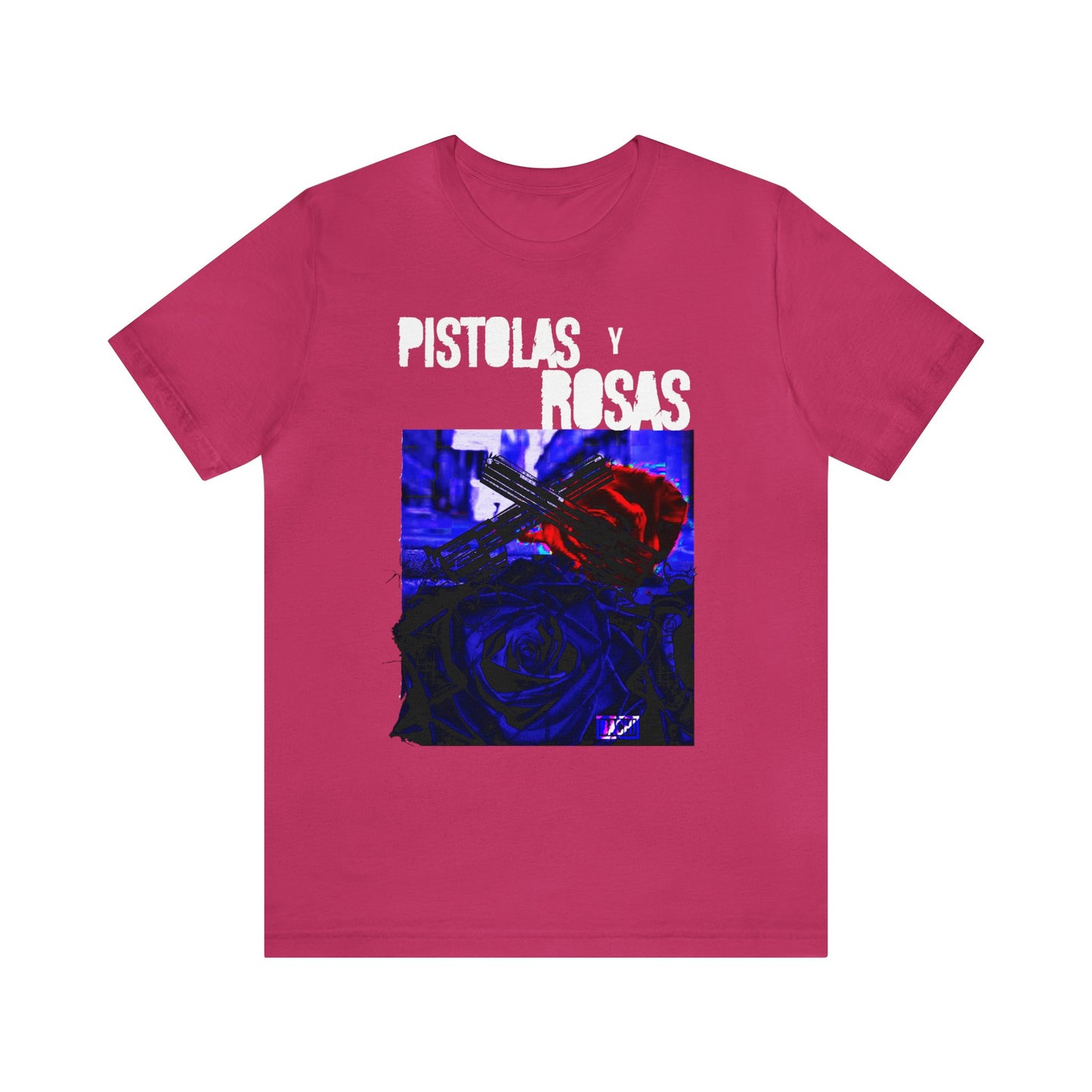 Unisex T-Shirt Pistola Y Rosas