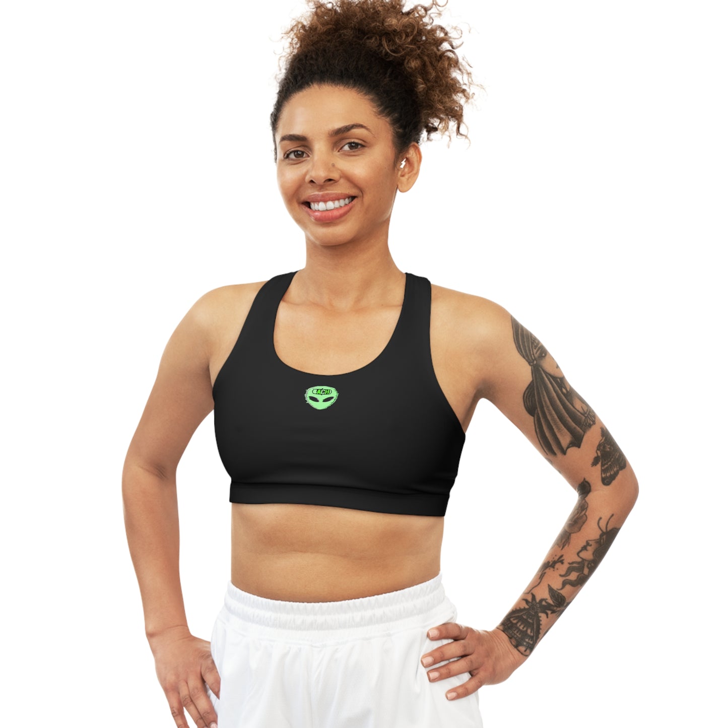 Women Sports Bra (AOP) Bachi Alien