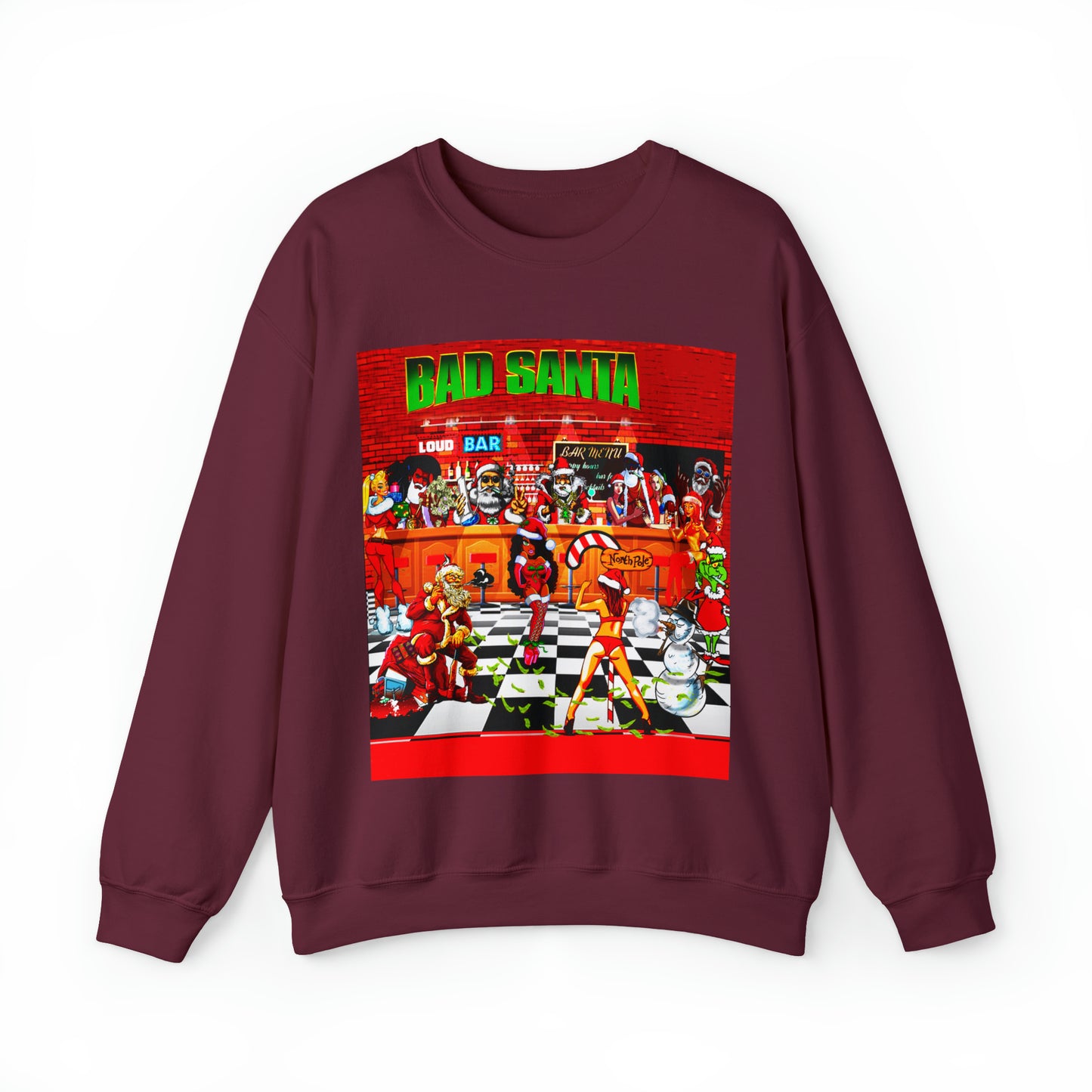 Unisex Sweatshirt Bad Santa with strippers Christmas