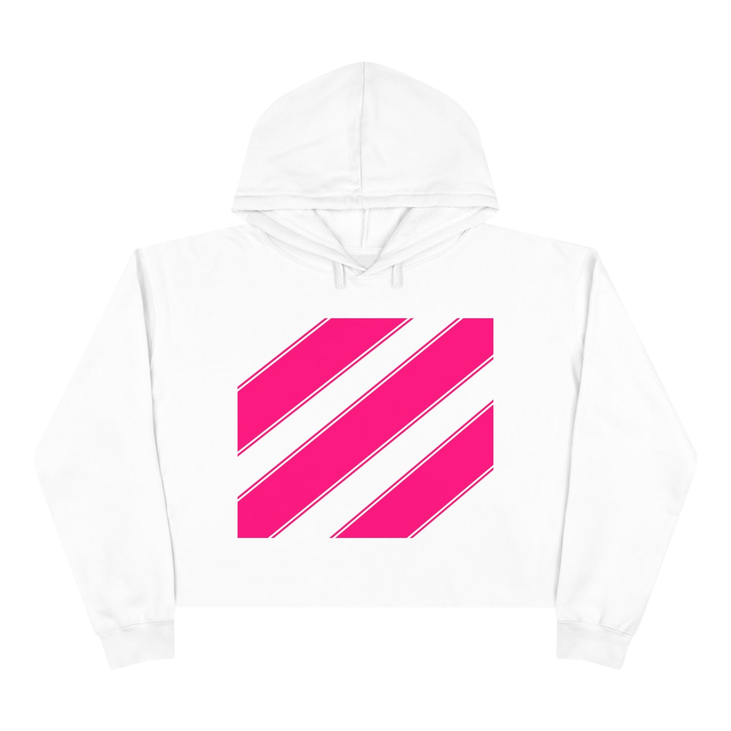 Women's Crop Hoodie Bachi 3 Strip Pink