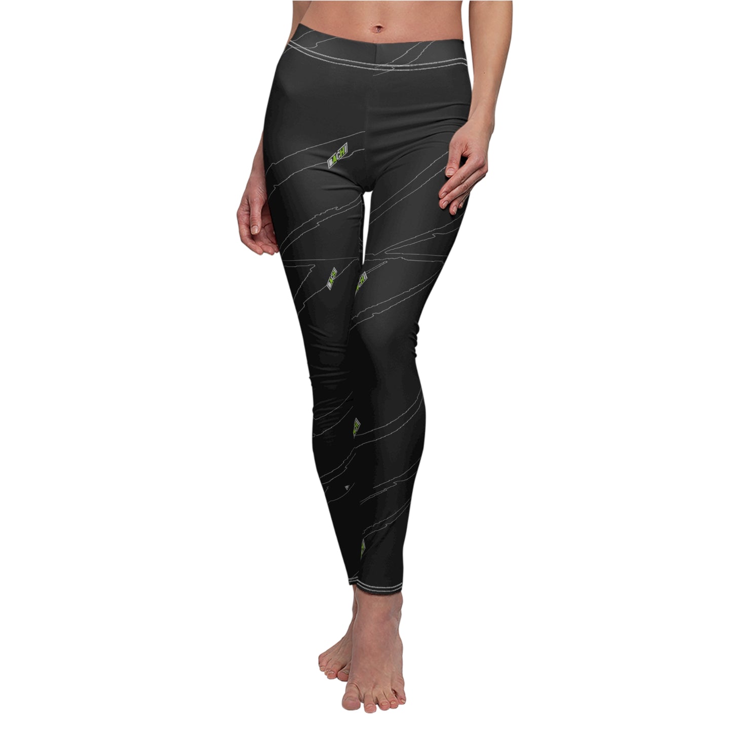 Women's Casual Leggings Bachi All Over Black Tone