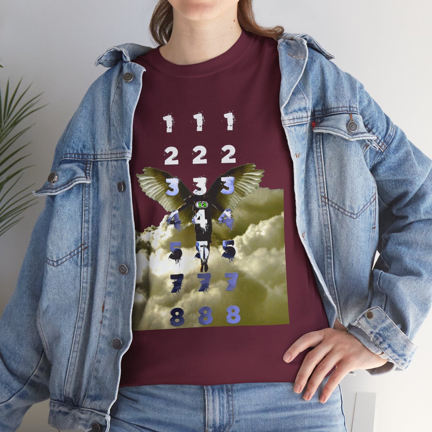 Unisex T-Shirt with Angel Numbers Paint