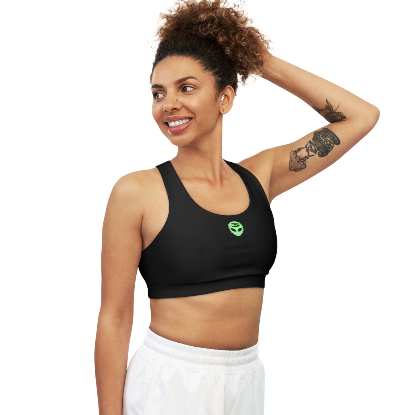 Women Sports Bra (AOP) Bachi Alien