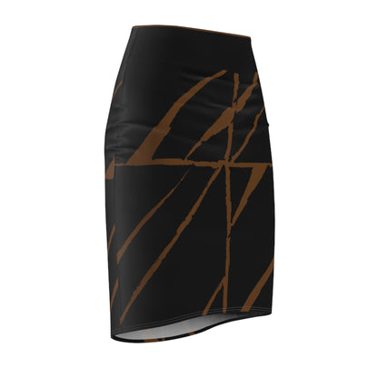 Women's Pencil Skirt Bachi Black Square Invasion