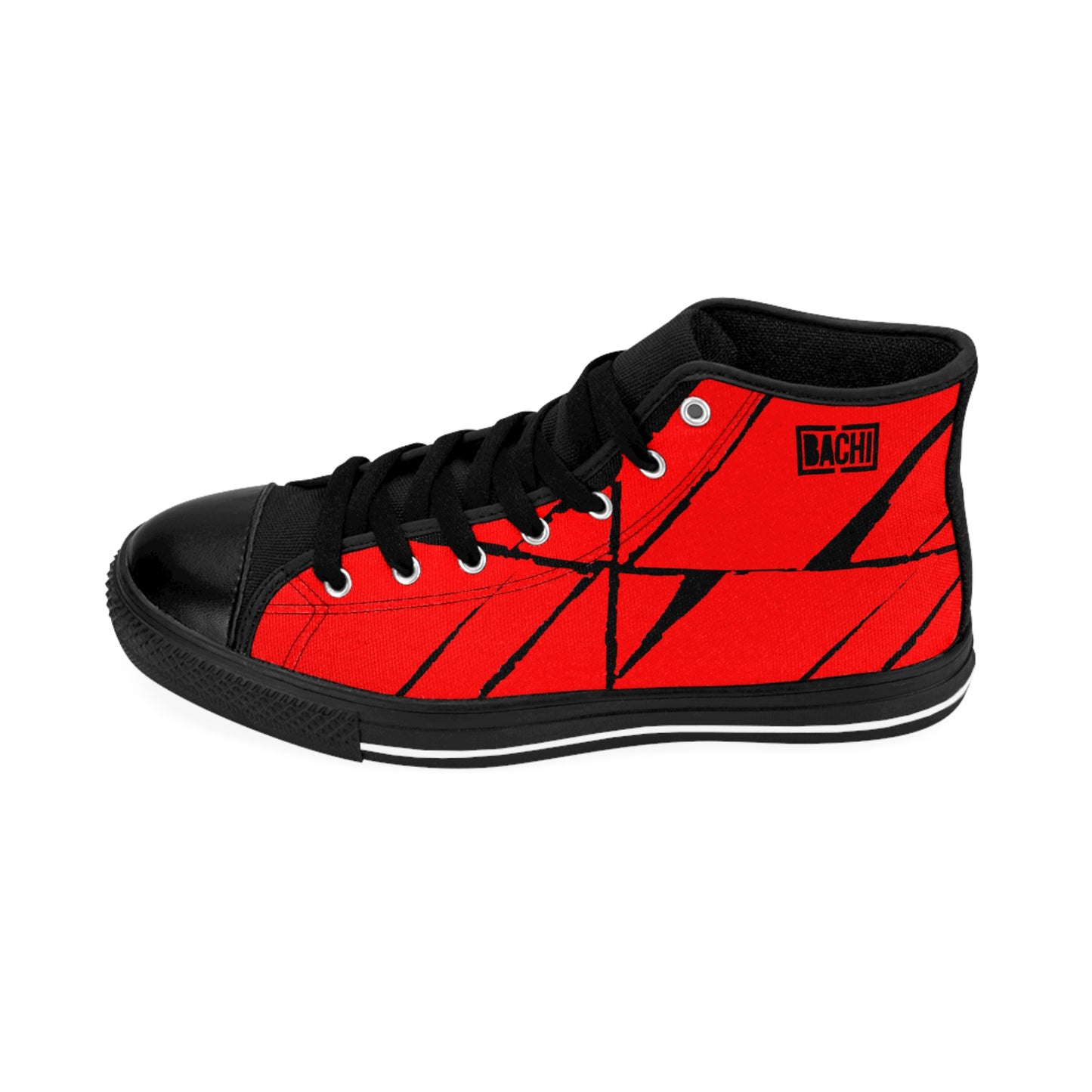 Men's High-Top Sneakers Bachi Red Squares