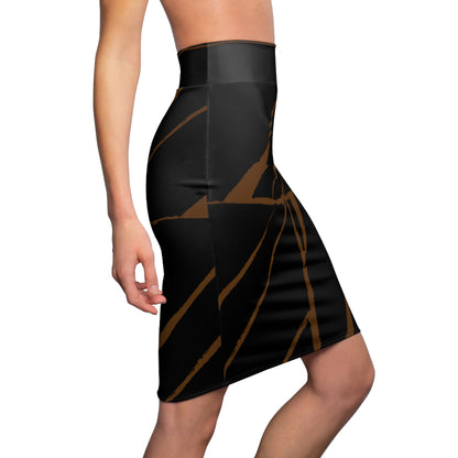 Women's Pencil Skirt Bachi Black Square Invasion