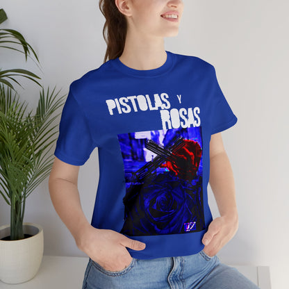 Unisex T-Shirt Pistola Y Rosas